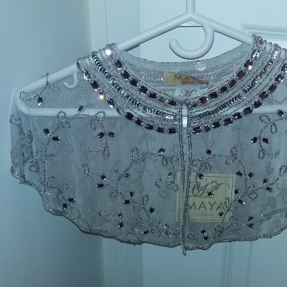 ASOS Maya sheer silver capelet